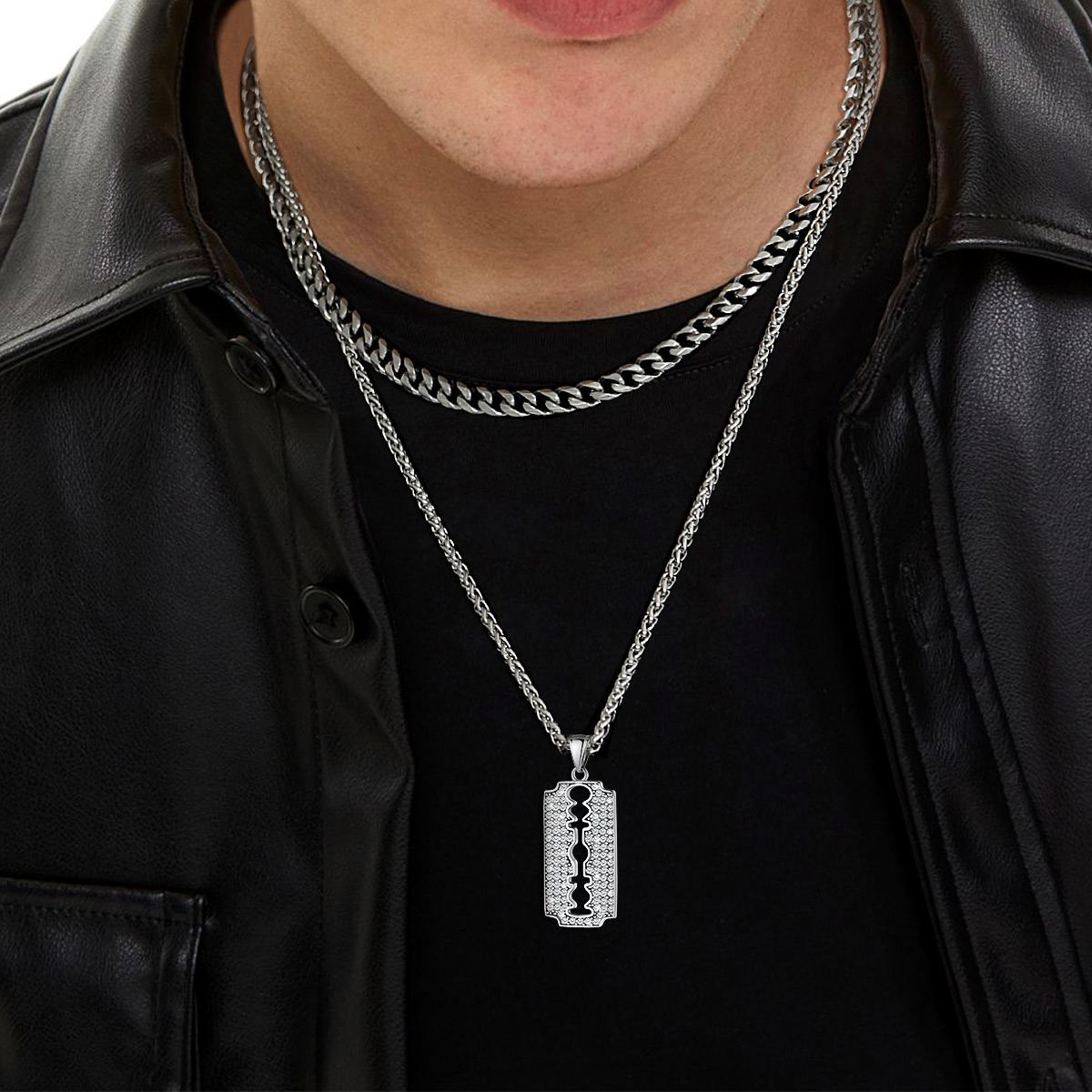 Gold Plated Razor Blade Necklace