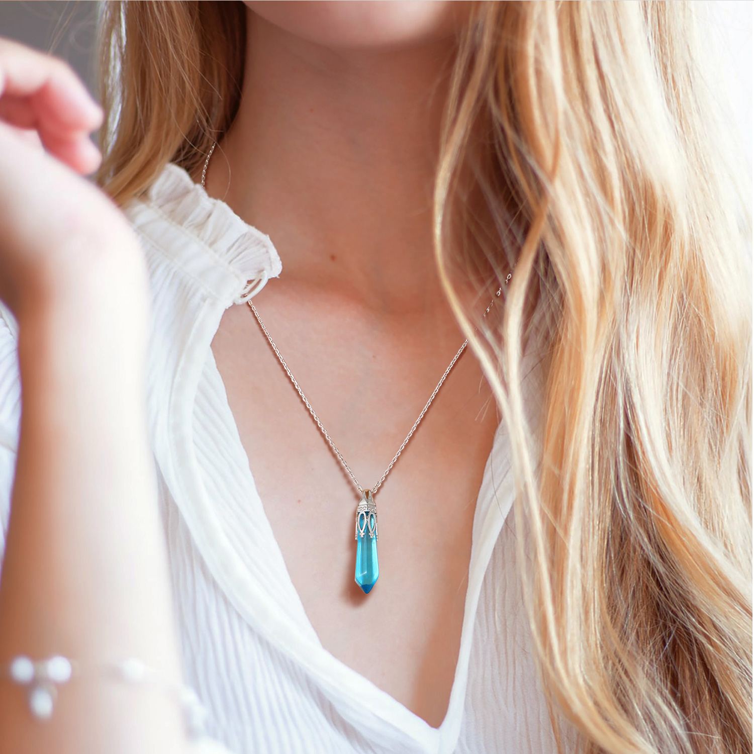 Aquamarine Cubic Zirconia Necklace