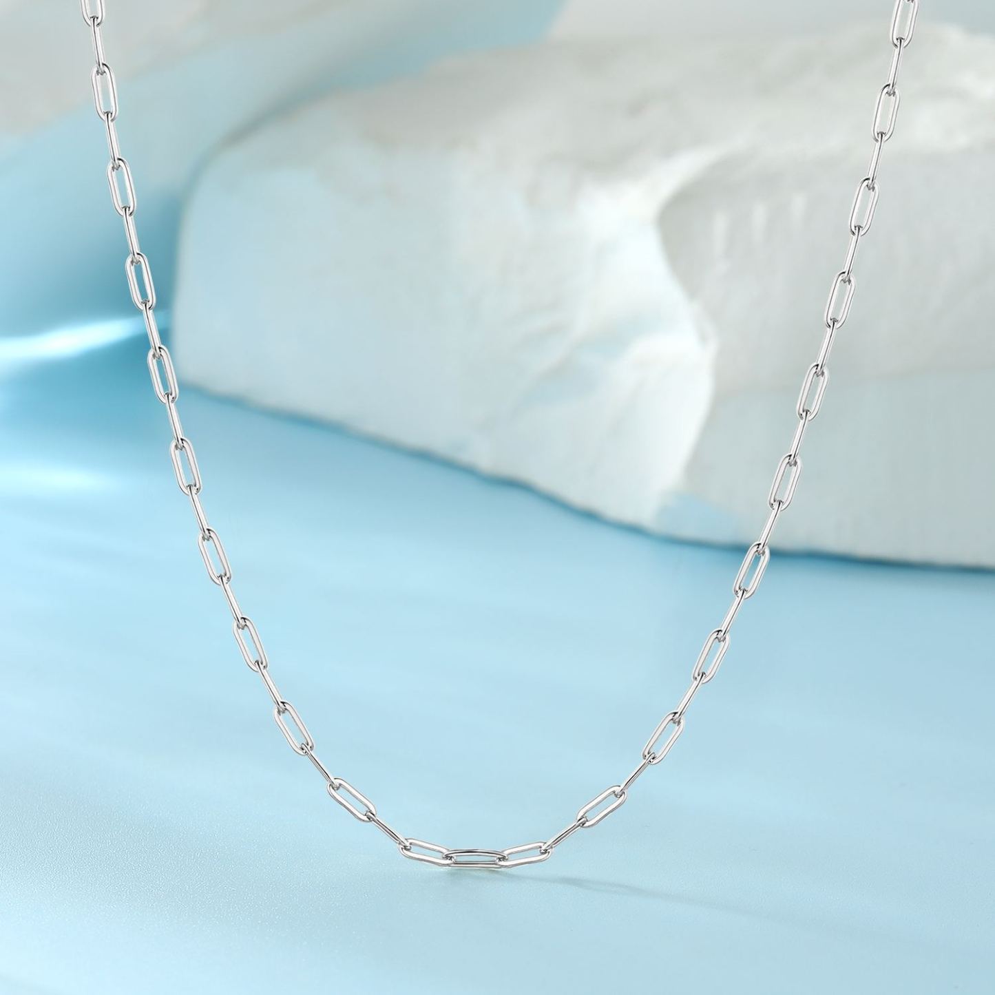 1.7mm Gold Paperclip Chain Necklace
