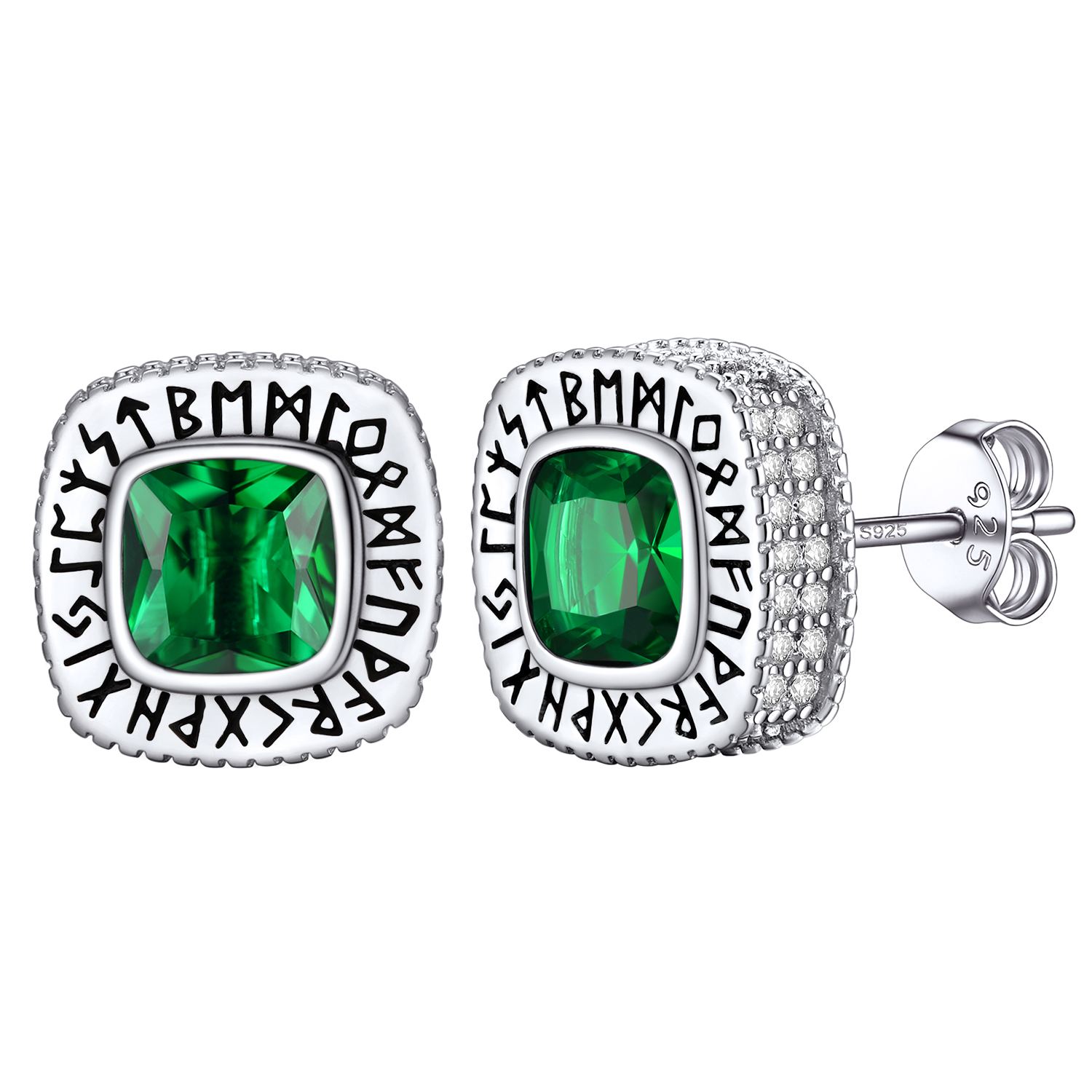 Emerald Green Stone Stud Earring