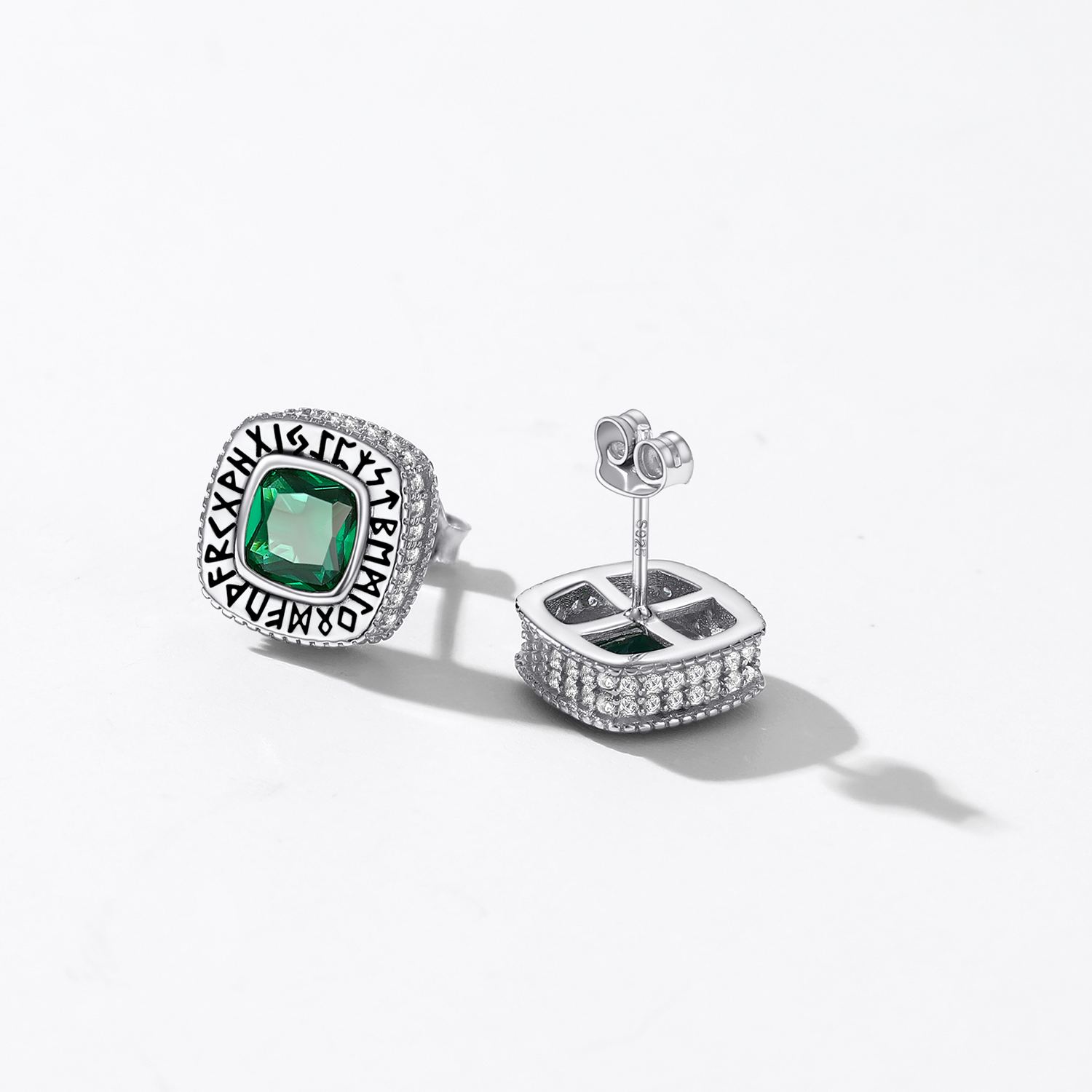 Emerald Green Stone Stud Earring