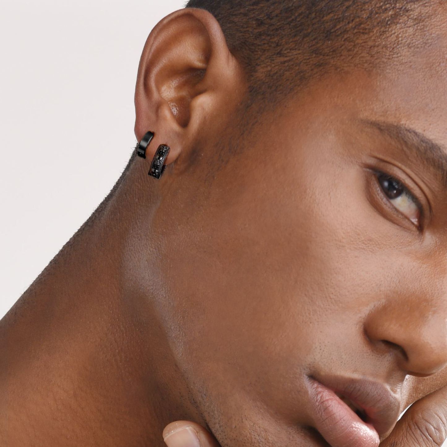 Mens Hoop & Skull Earrings