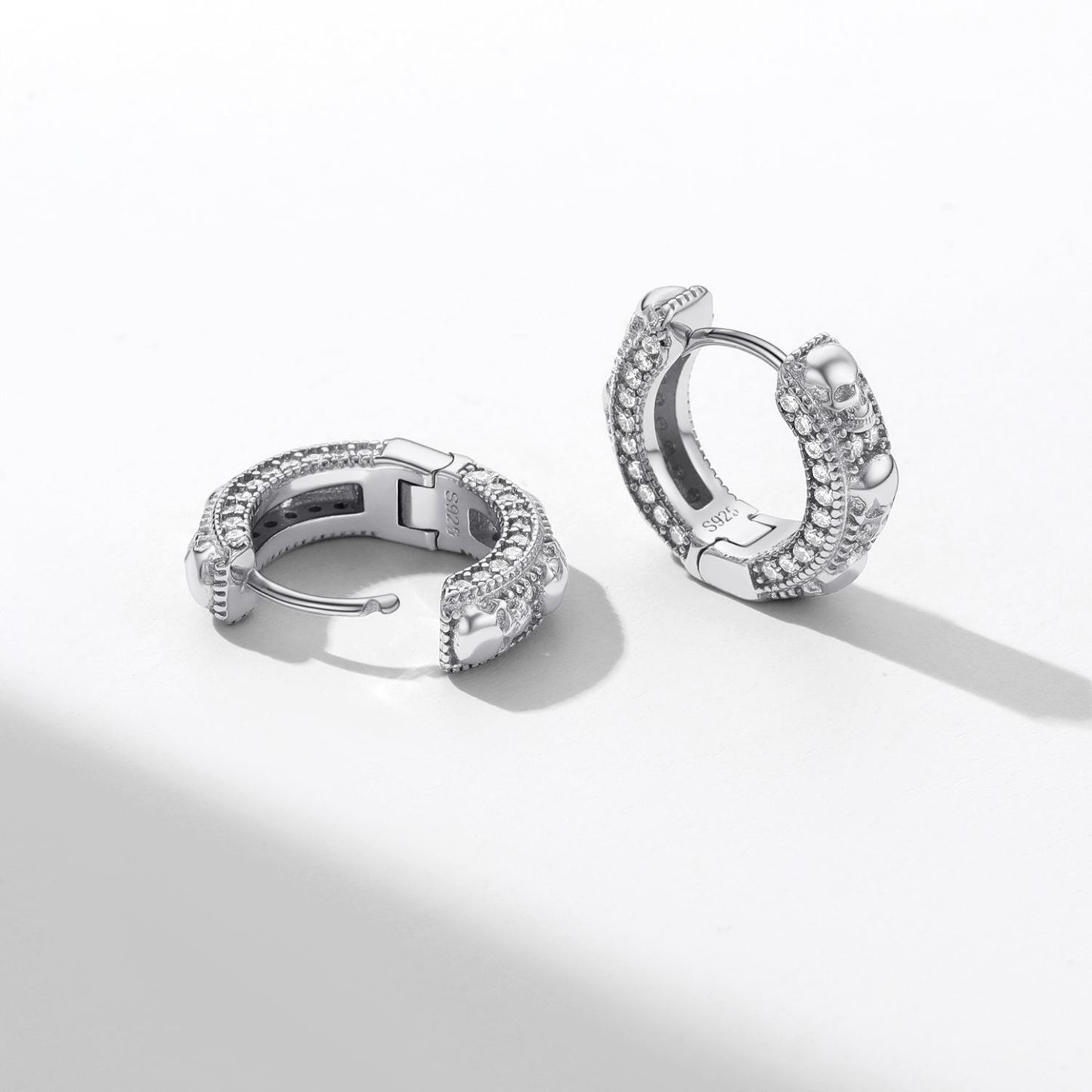 Mens Hoop & Skull Earrings