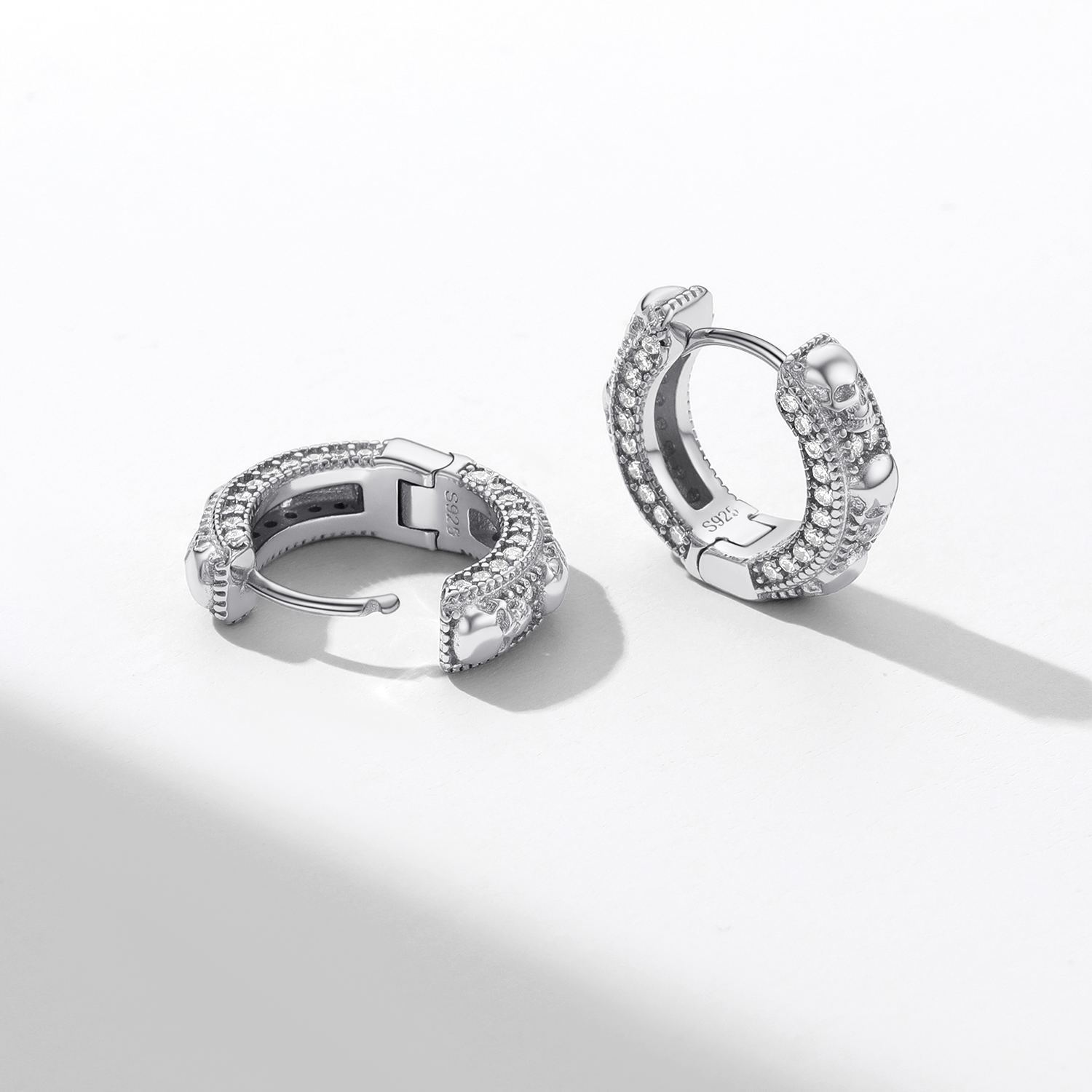 Mens Hoop & Skull Earrings