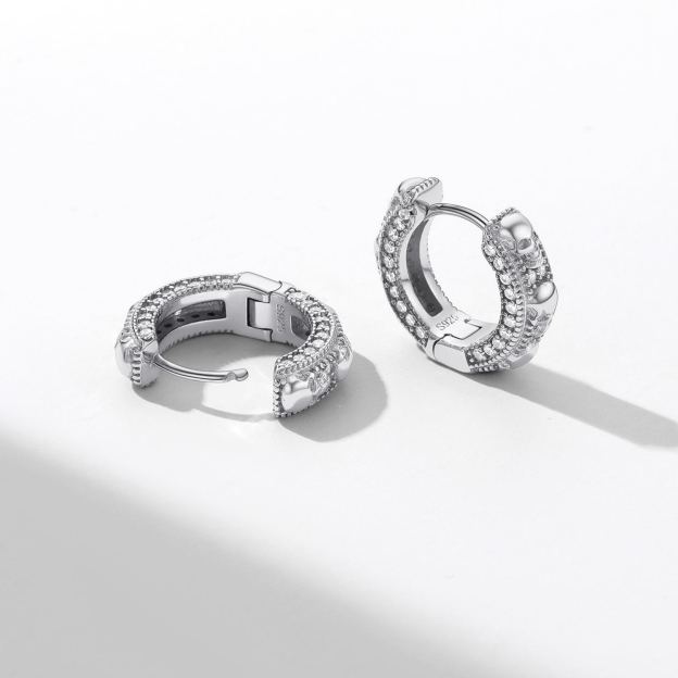 Mens Hoop & Skull Earrings