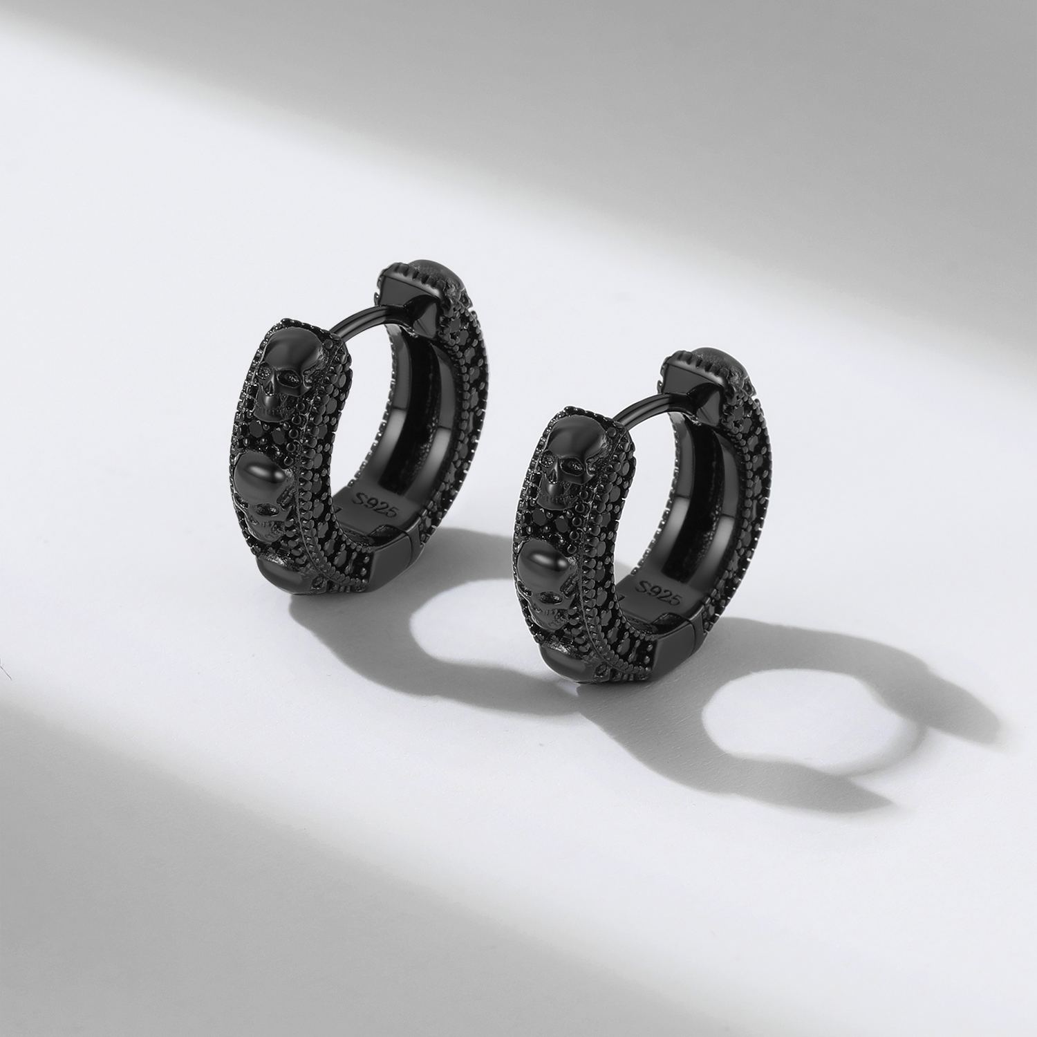Mens Hoop & Skull Earrings