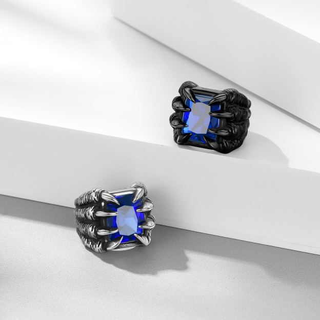 Gothic Biker Dragon Claw Ring
