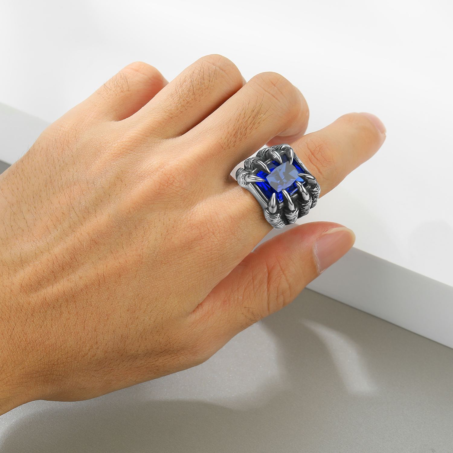 Gothic Biker Dragon Claw Ring