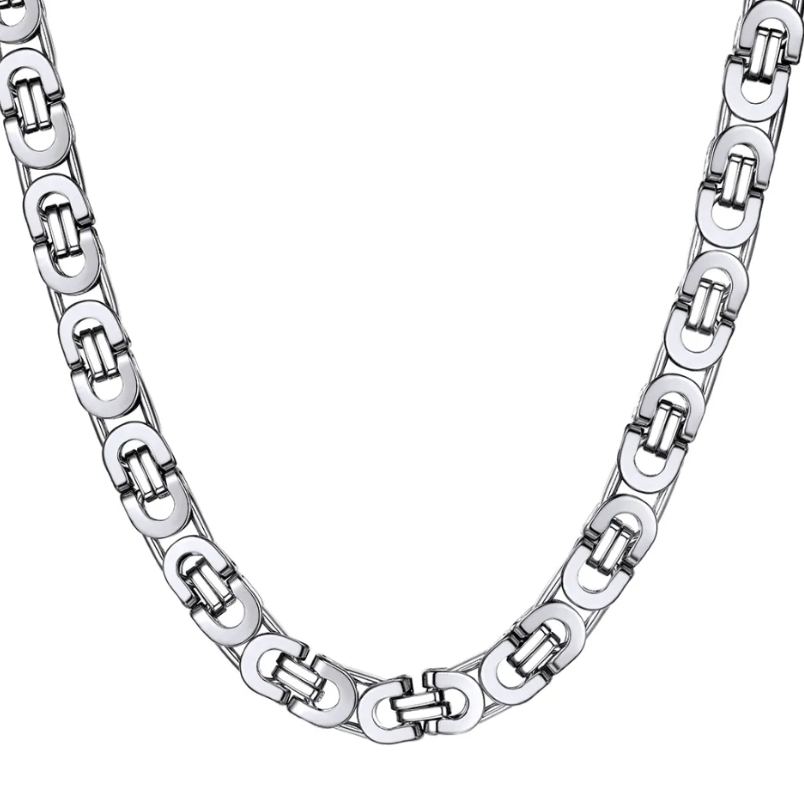 Stainless Steel Byzantine Chain Necklace 