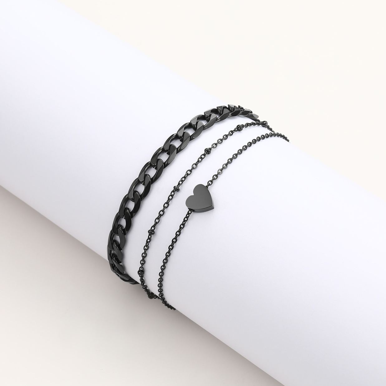 3PC Layered Snake Anklet Set