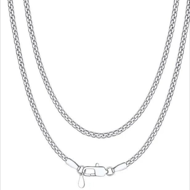 Stainless Steel 2MM Black 18" Flat Box Chain