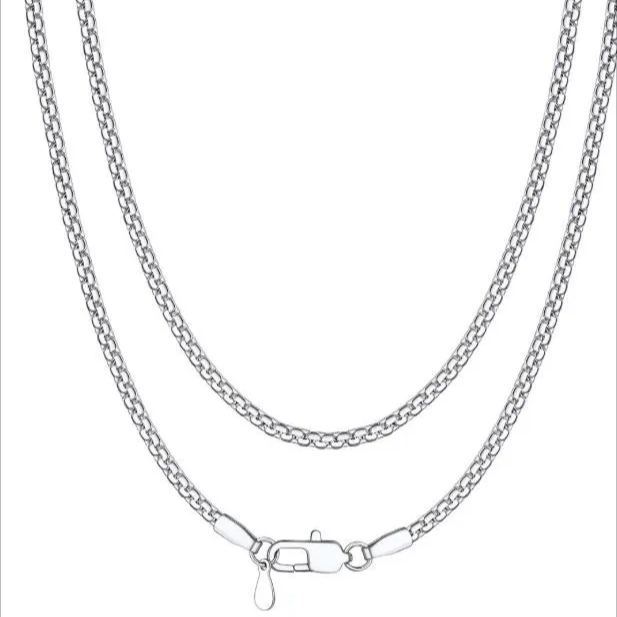 Stainless Steel 2MM Black 18" Flat Box Chain