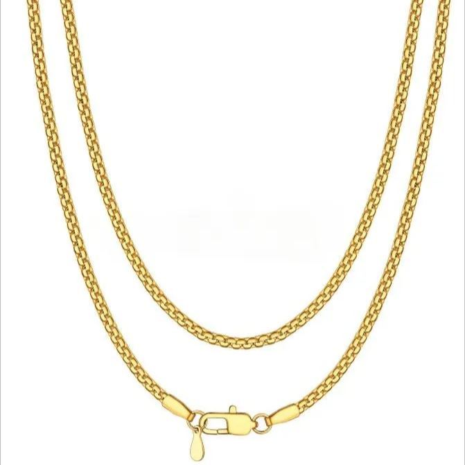 Stainless Steel 2MM Black 18" Flat Box Chain