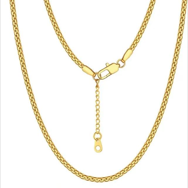 Stainless Steel 2MM Black 18" Flat Box Chain