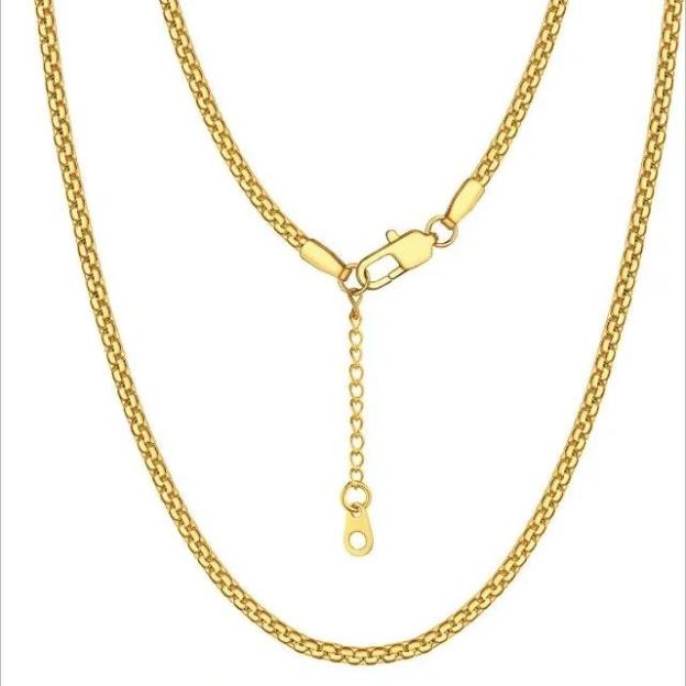 Stainless Steel 2MM Black 18" Flat Box Chain