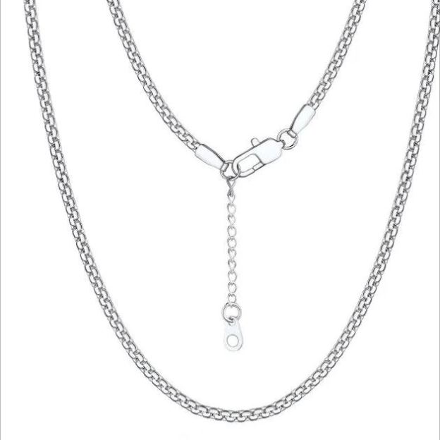 Stainless Steel 2MM Black 18" Flat Box Chain