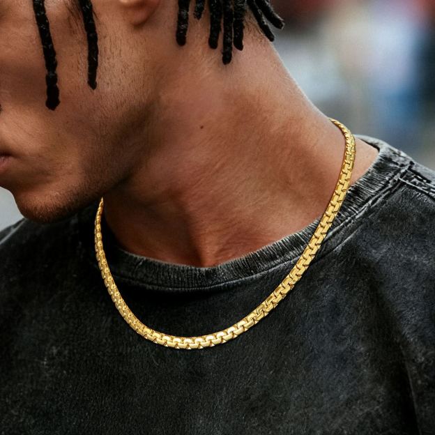 Stainless Steel 2MM Black 18" Flat Box Chain