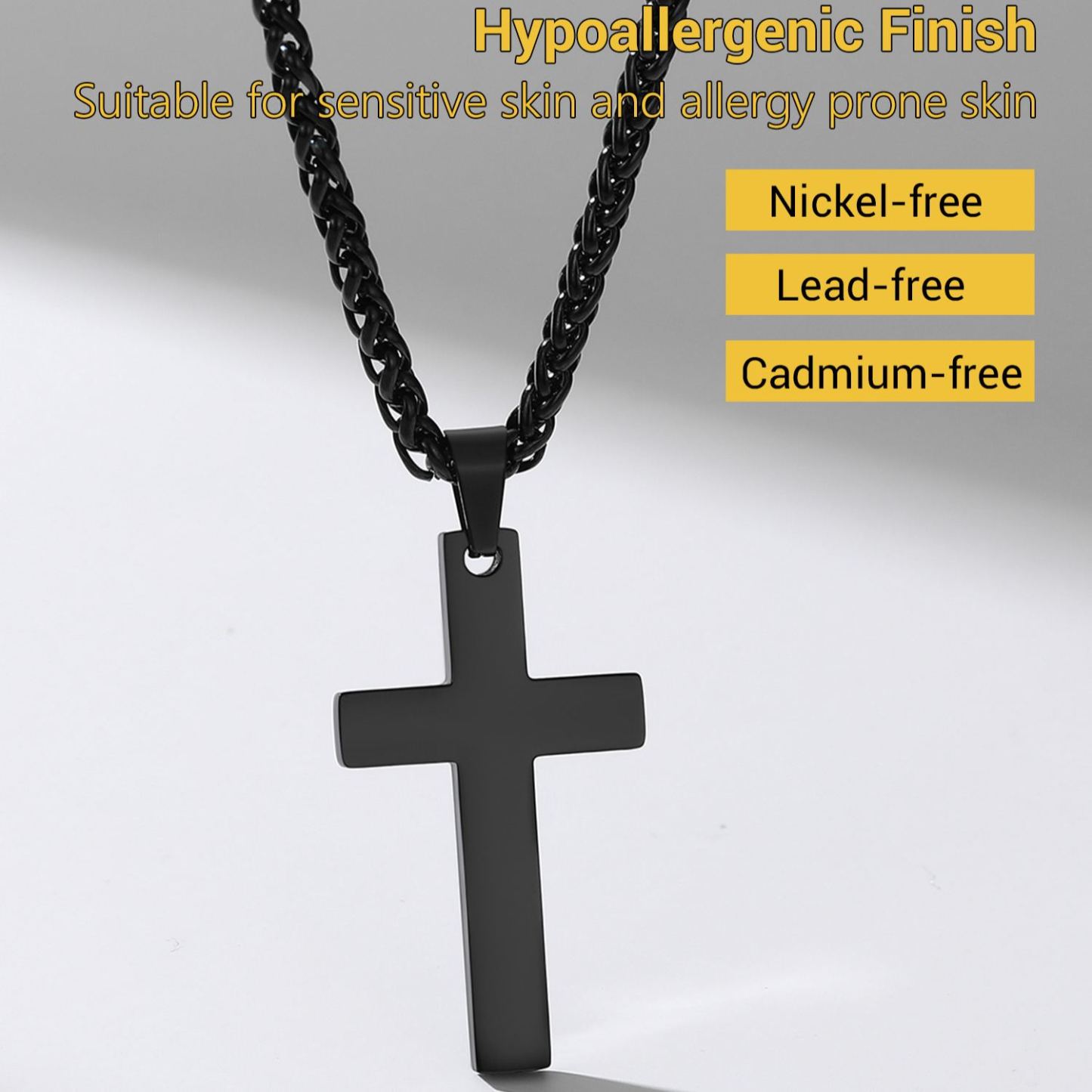 Stainless Steel Cross Pendant with Chain