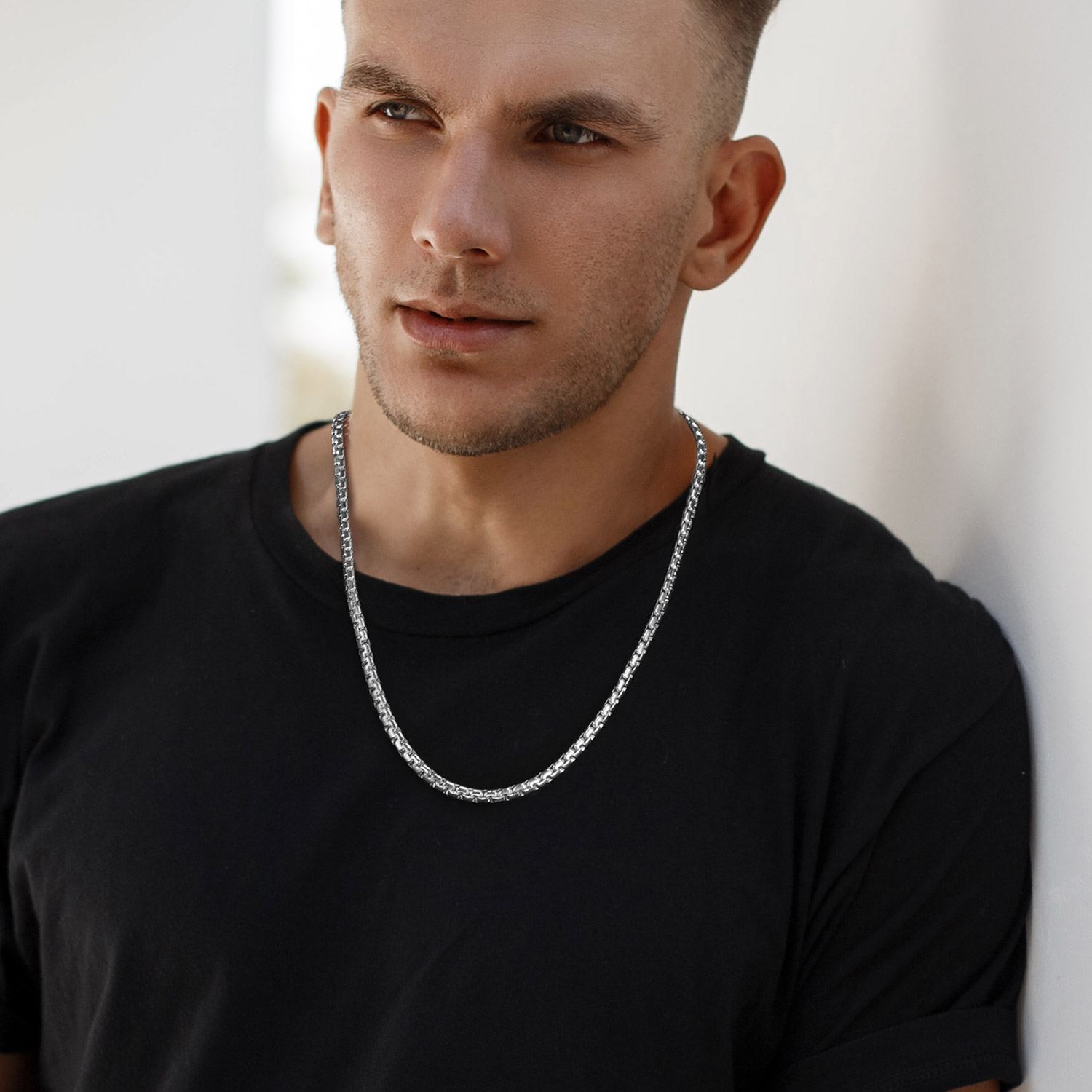 Stainless Steel Round Link Chain Necklace