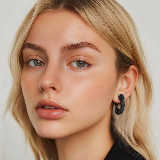 Woven Mesh Hoop Earrings