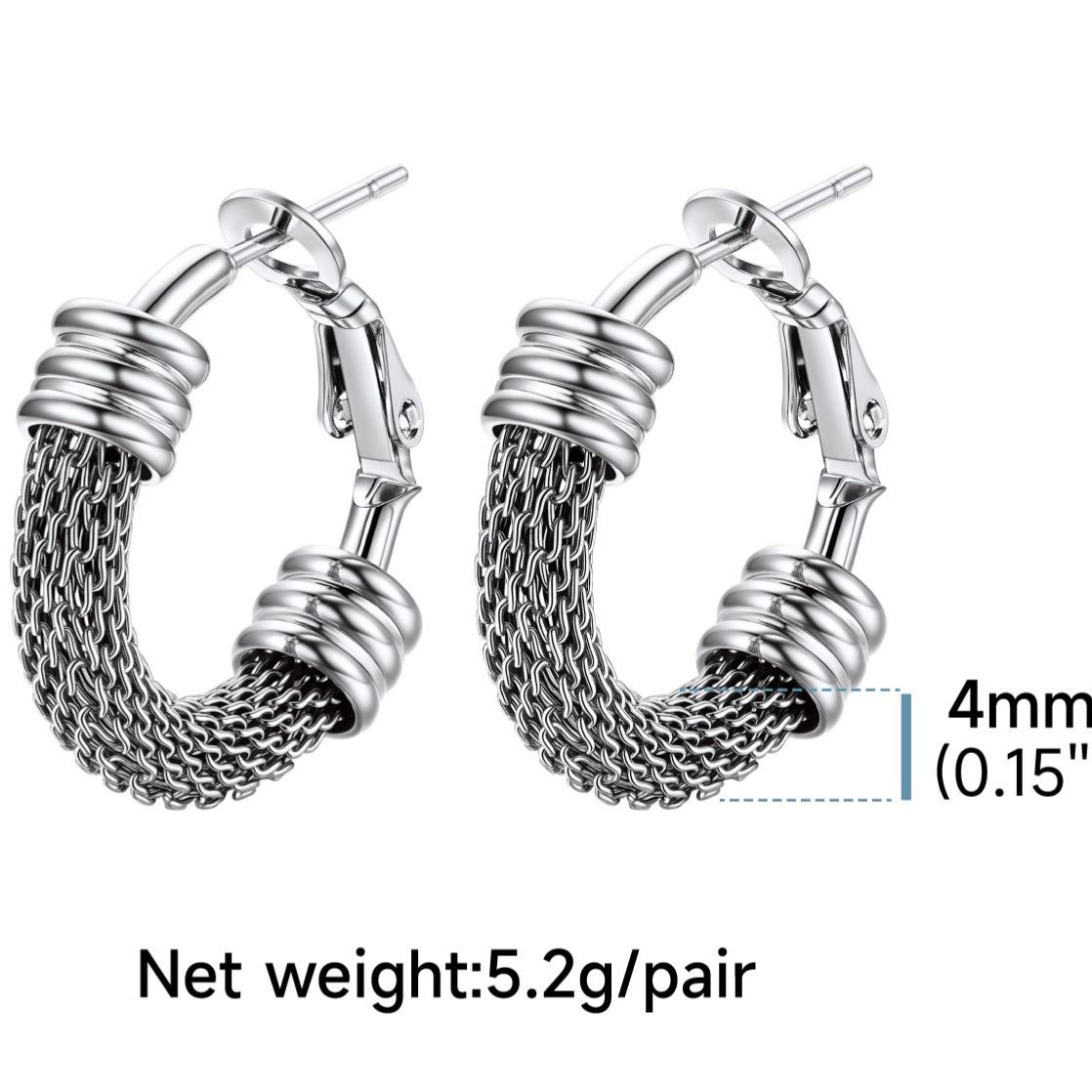 Woven Mesh Hoop Earrings