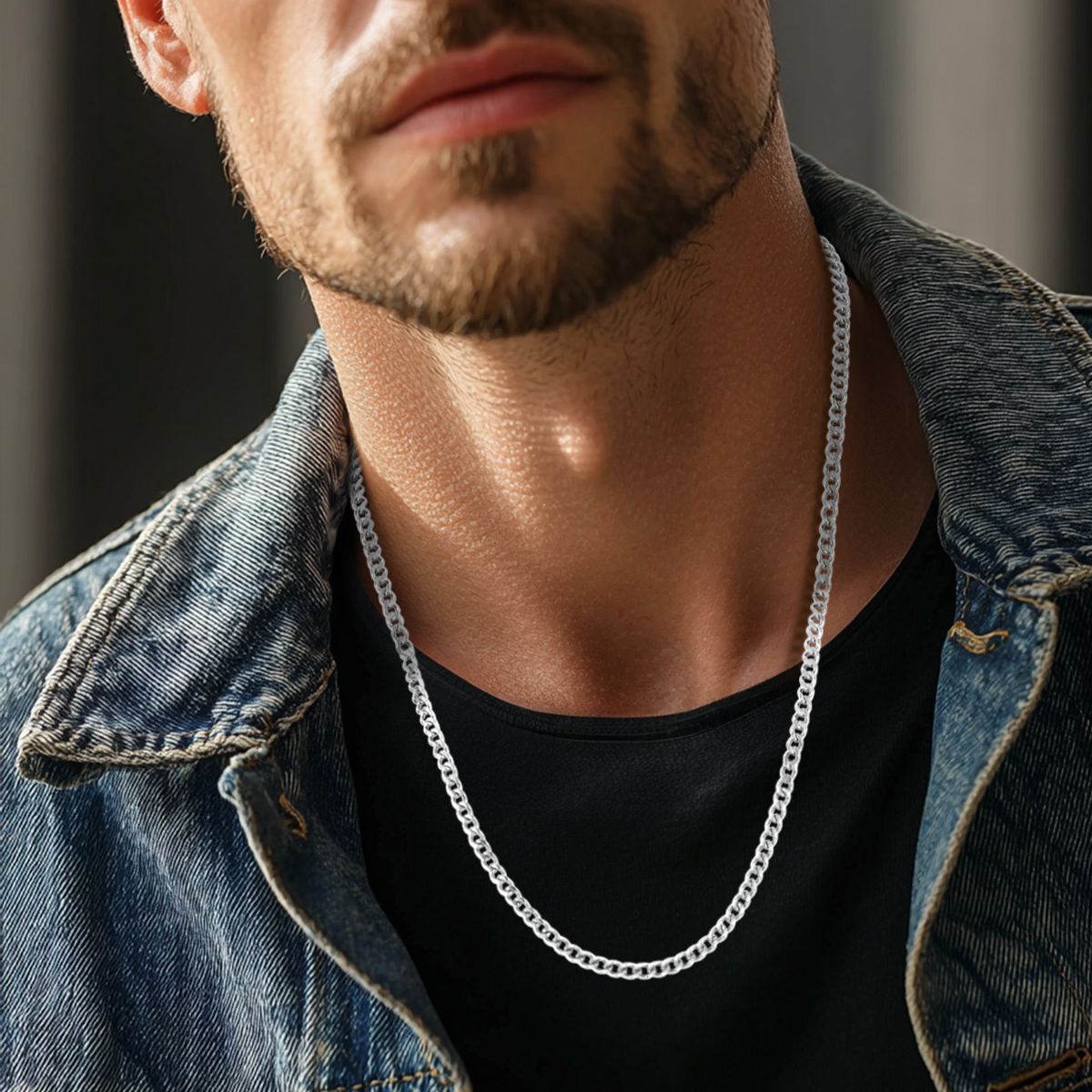 4mm Cuban Link Chain Necklaces Stainless Steel 14/18/20/22/24/26/28/30 inches