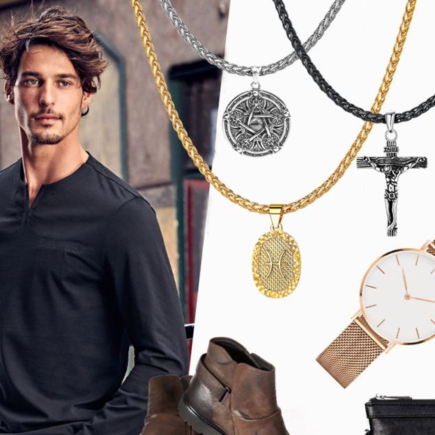 Black/Steel/Gold Wheat Chain Necklace 3MM, stylish accessory