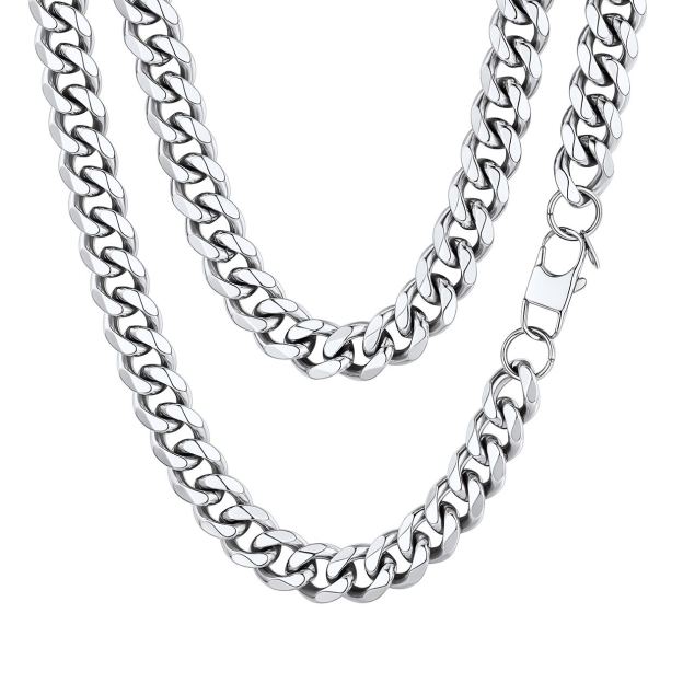 12mm Cuban Curb Chain Necklace Stainless Steel