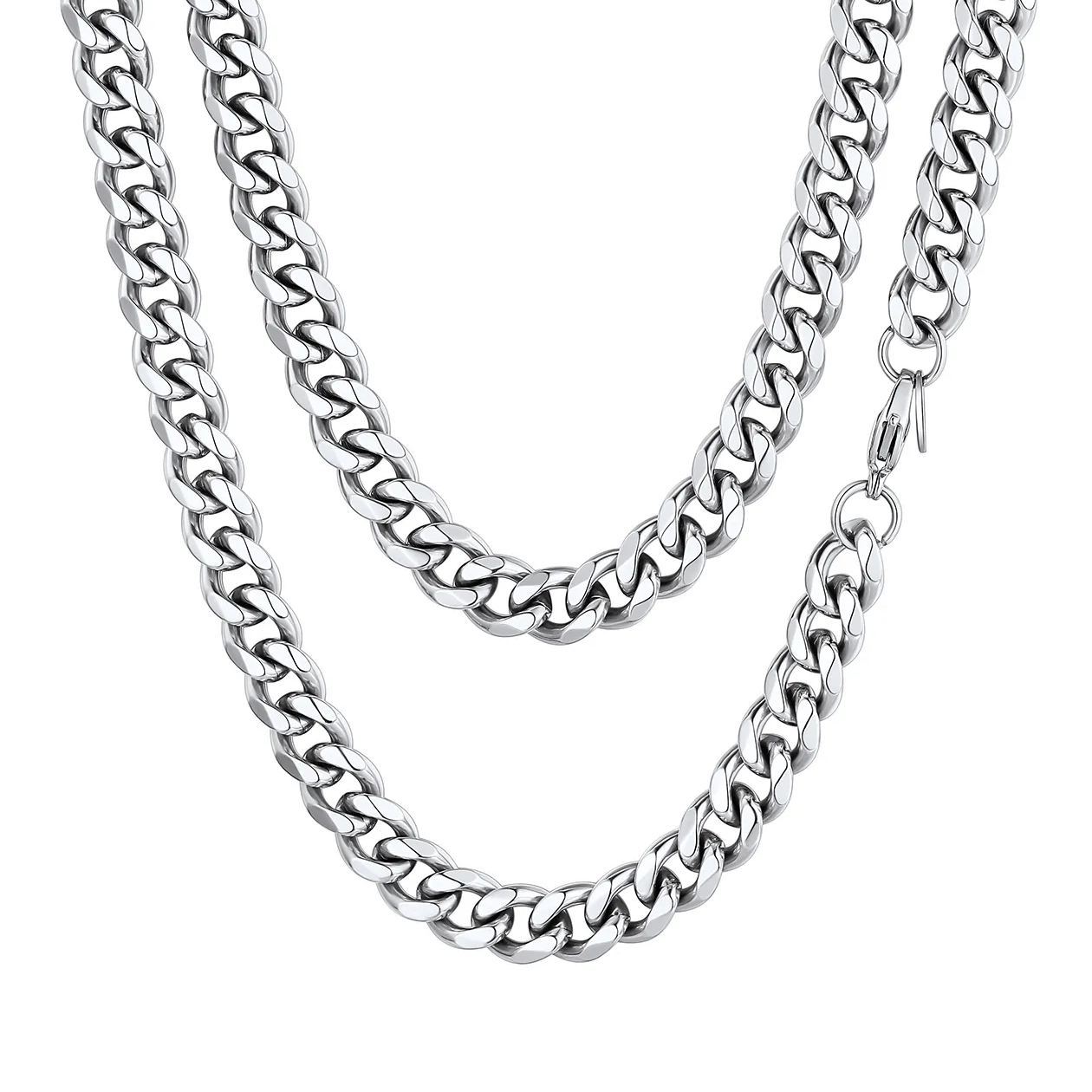 9mm Cuban Curb Chain Necklace Stainless Steel