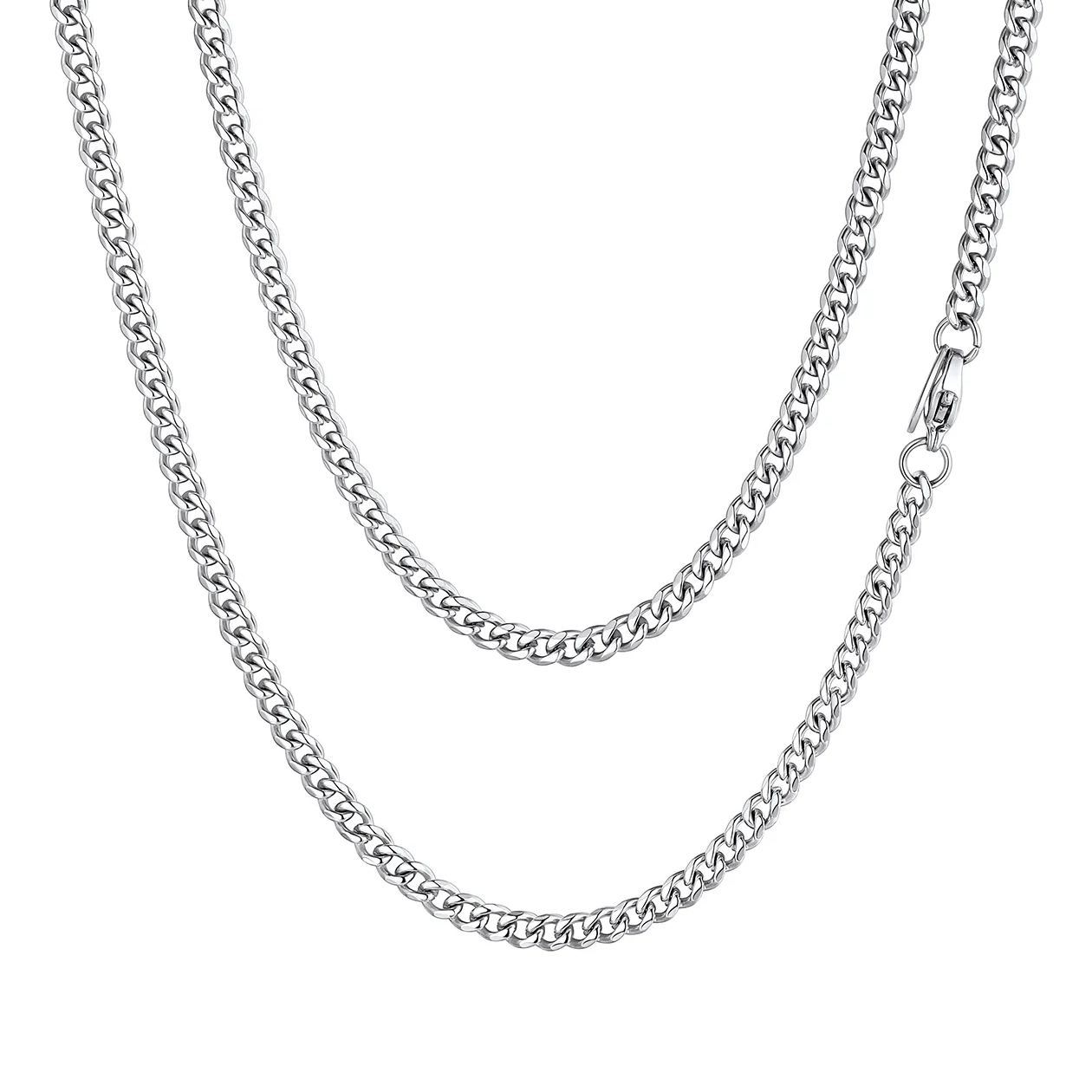 3mm Cuban Curb Chain Necklace Stainless Steel