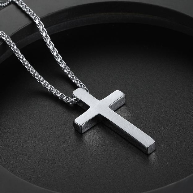 Cross Pendant Necklace 316L Stainless Steel 22"