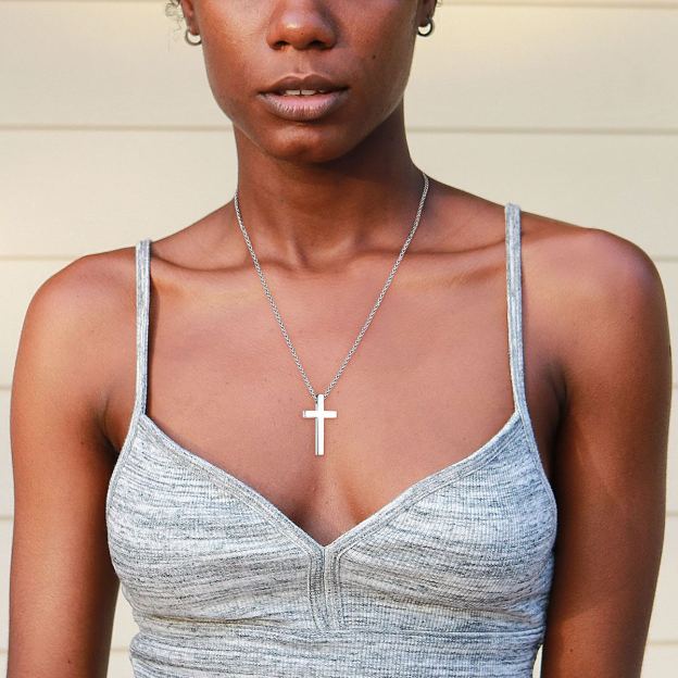 Stainless Steel Cross Pendant Necklace For Women