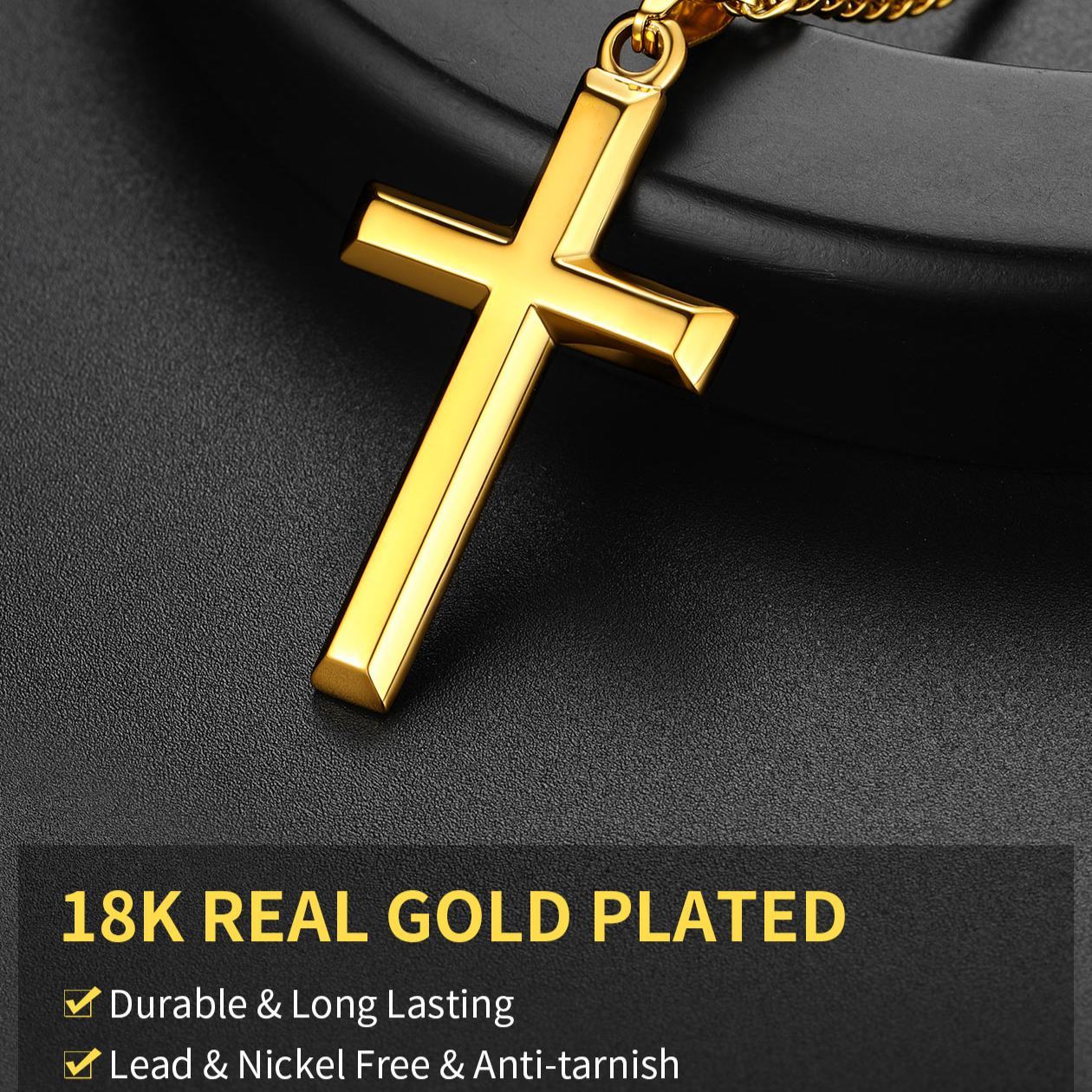 Religious cross necklace for men
