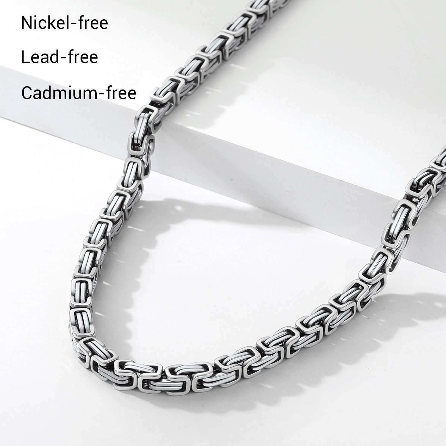 Men's 6mm Byzantine Stainless Steel Necklace