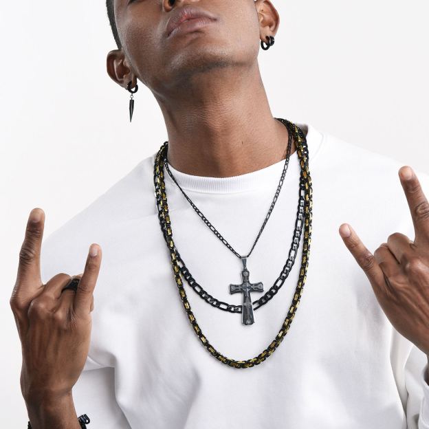 Men street style Byzantine chain necklace 6mm