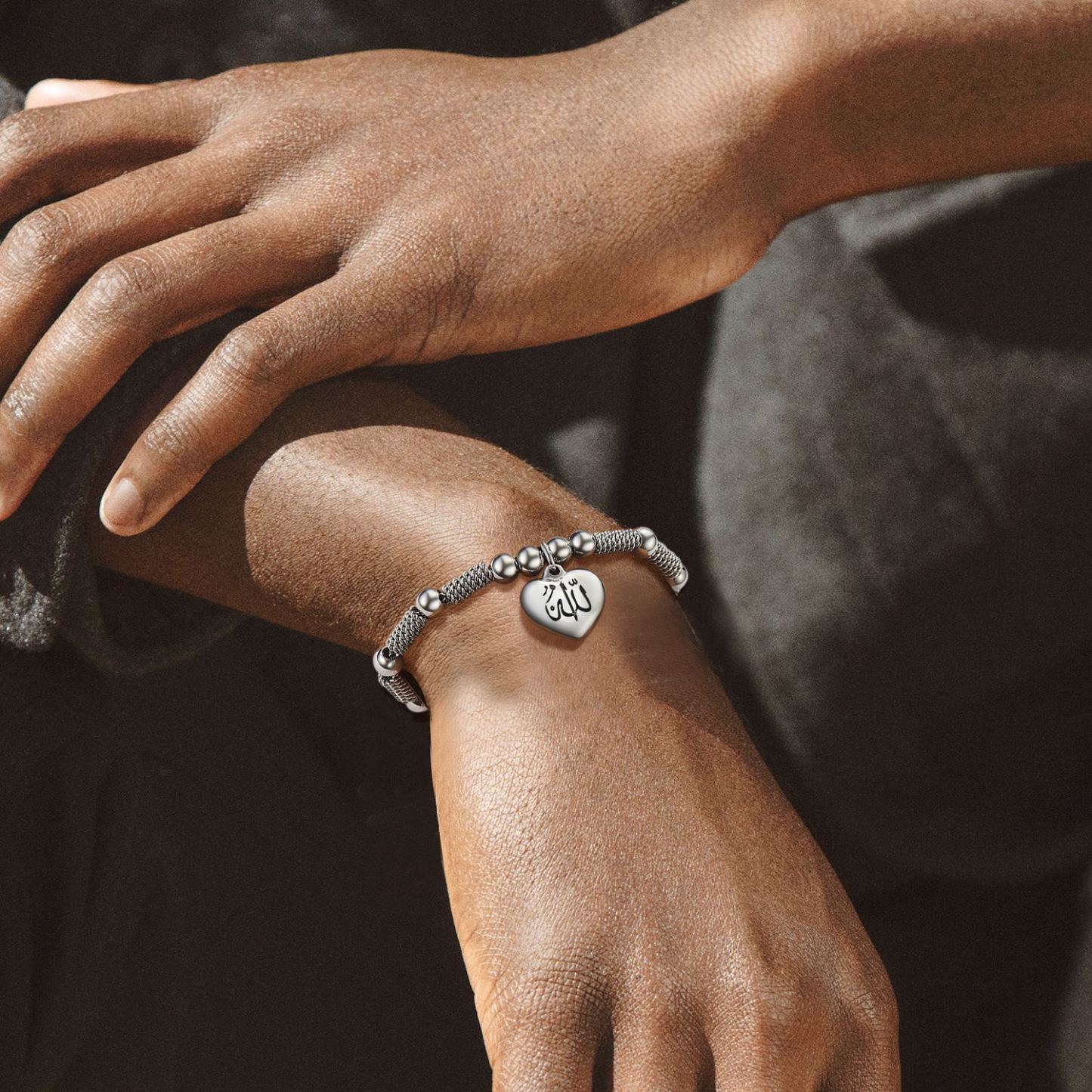 Stainless Steel Allah Charm Heart Jewelry