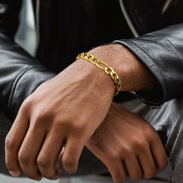 Men Figaro Steel Bracelet lobster clasp