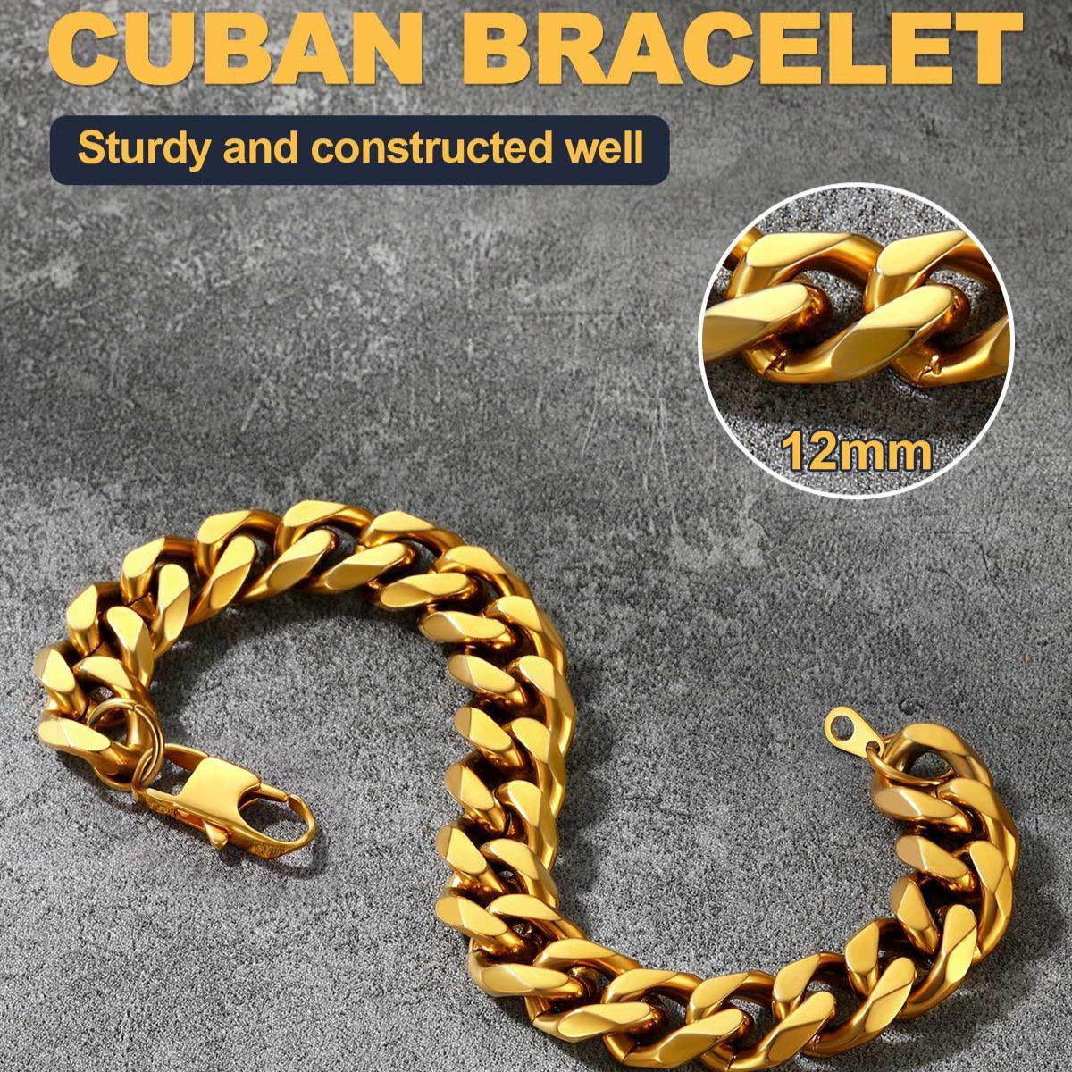 Stainless Steel Cuban Link Bracelet for Men