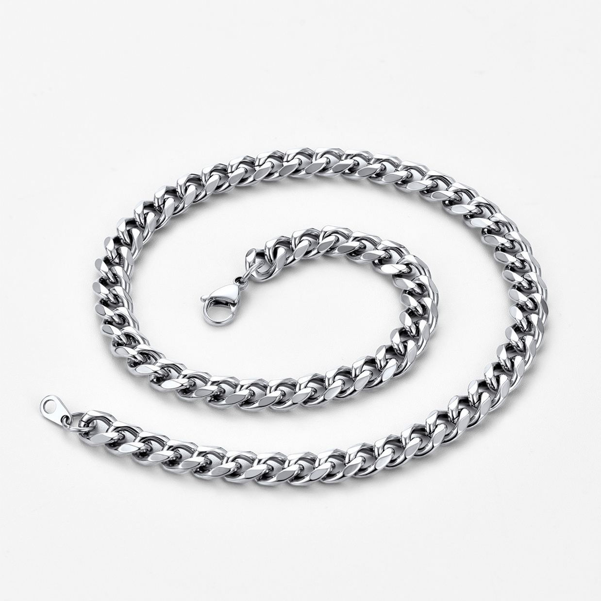 Cuban Link Chain Spiral Display with Clasp
