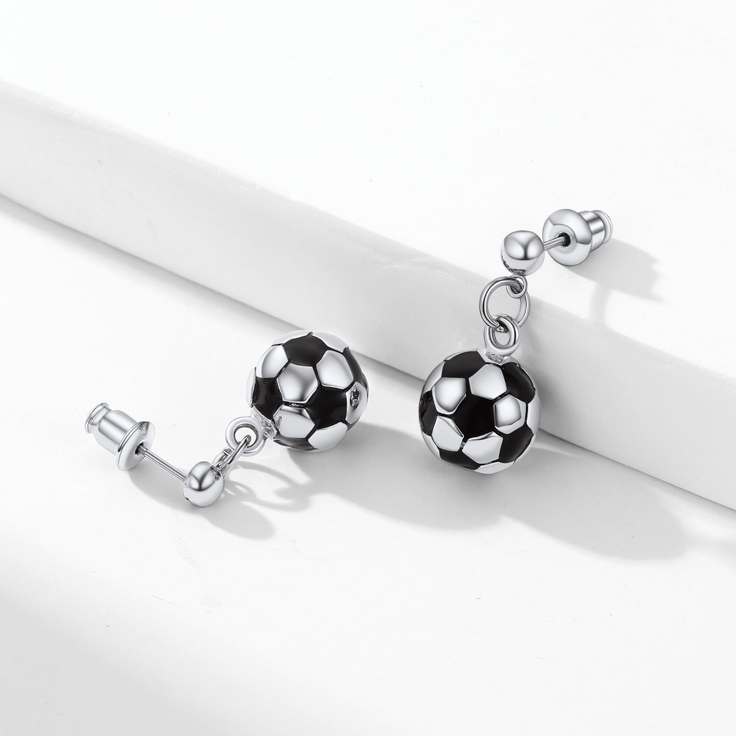 Stainless Steel Soccer Drop Earrings for Women