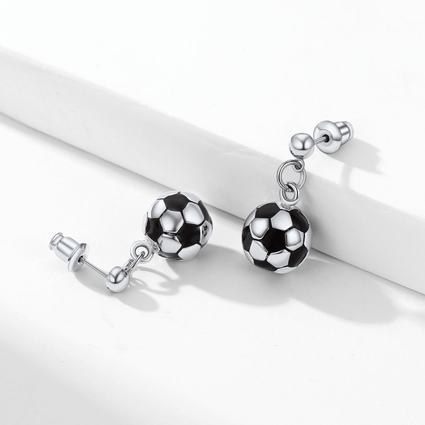 Stainless Steel Soccer Drop Earrings for Women