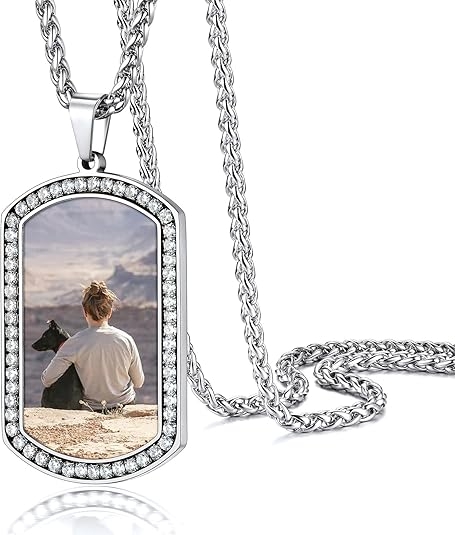 Full Zirconium Military Tag Pendant