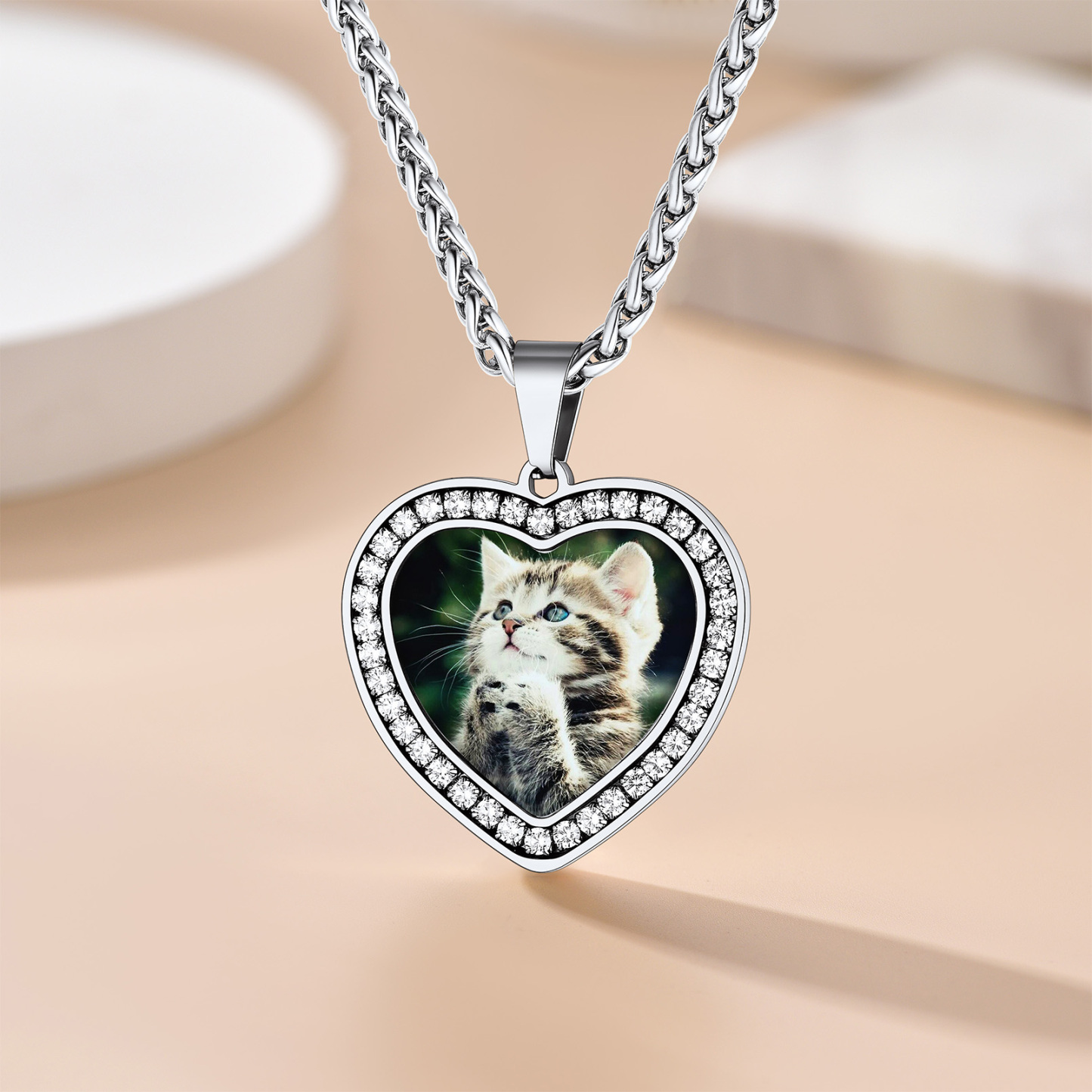 Heart Photo Pendant Necklace