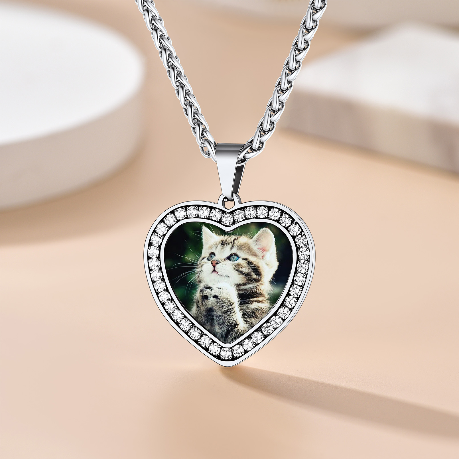 Heart Photo Pendant Necklace
