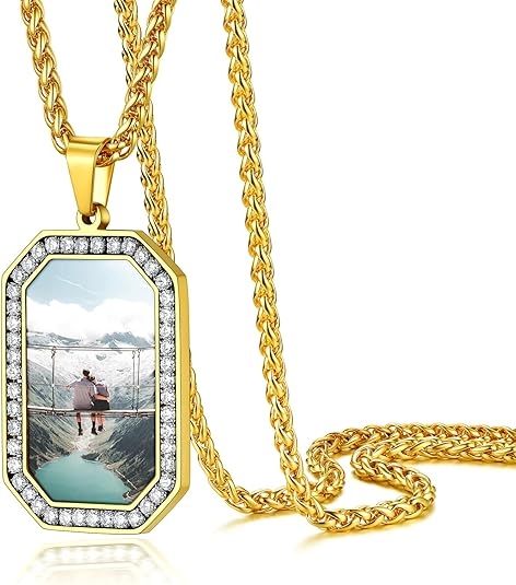 Full Zirconium Military Tag Pendant