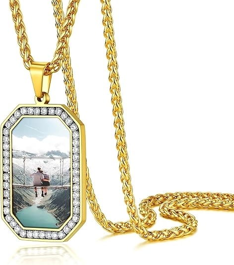 Full Zirconium Military Tag Pendant