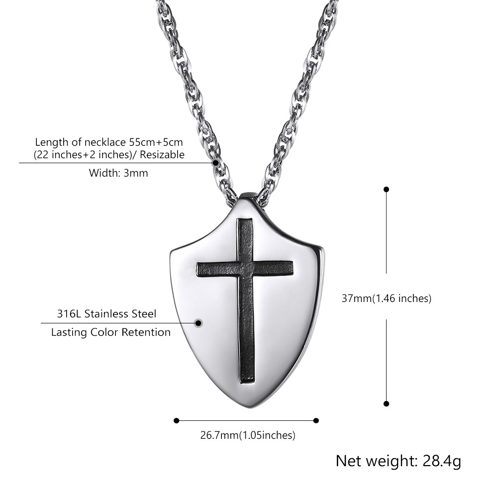 Shield Necklace Dimensions