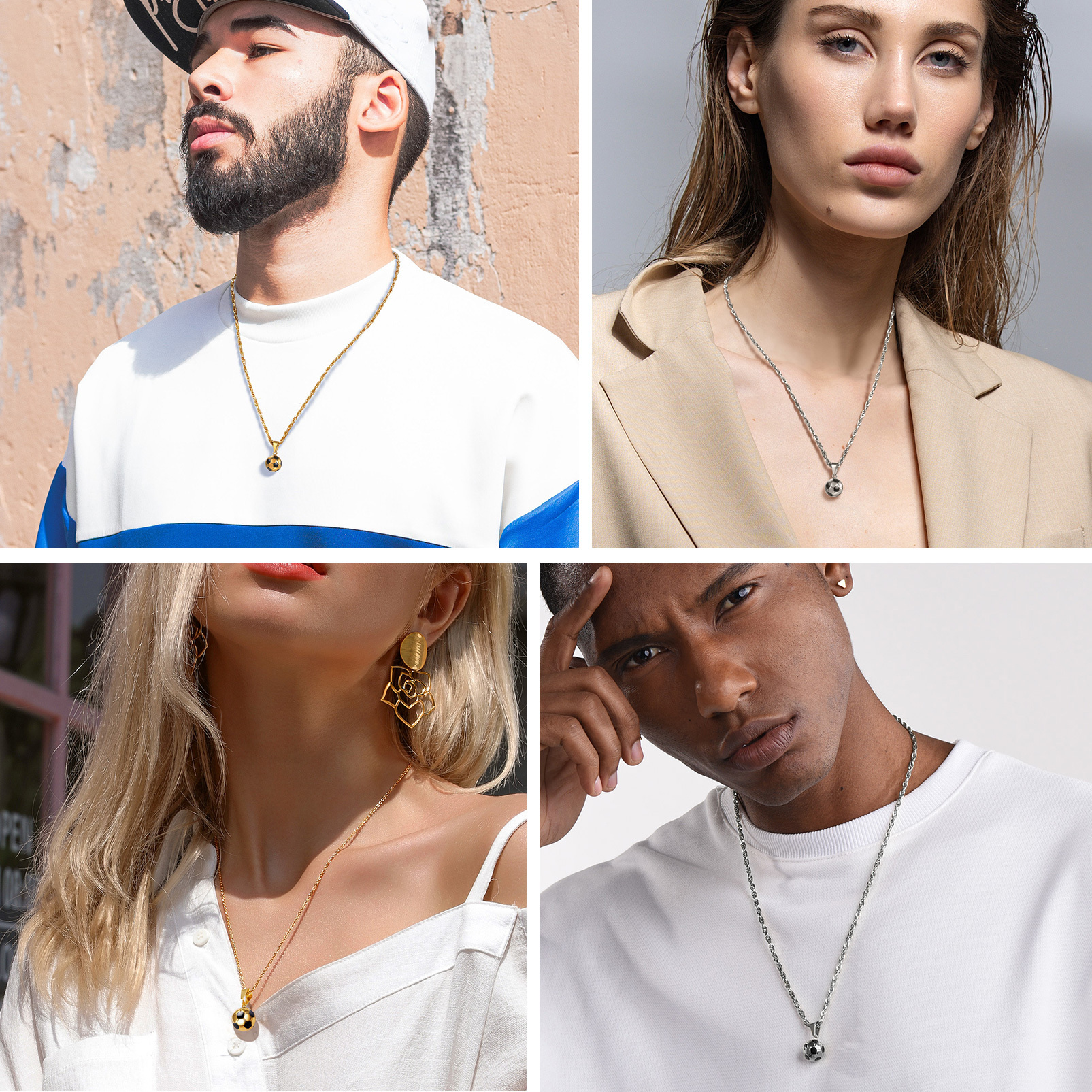 Stainless Steel Soccer Drop Earrings for Women