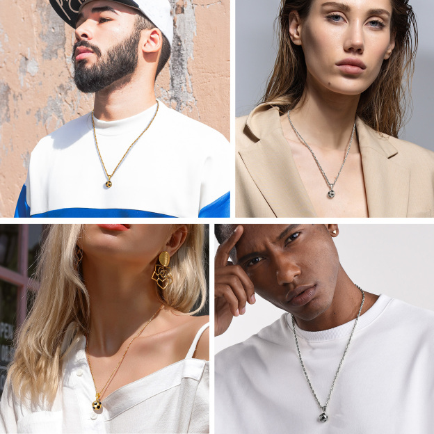 Stainless Steel Soccer Drop Earrings for Women