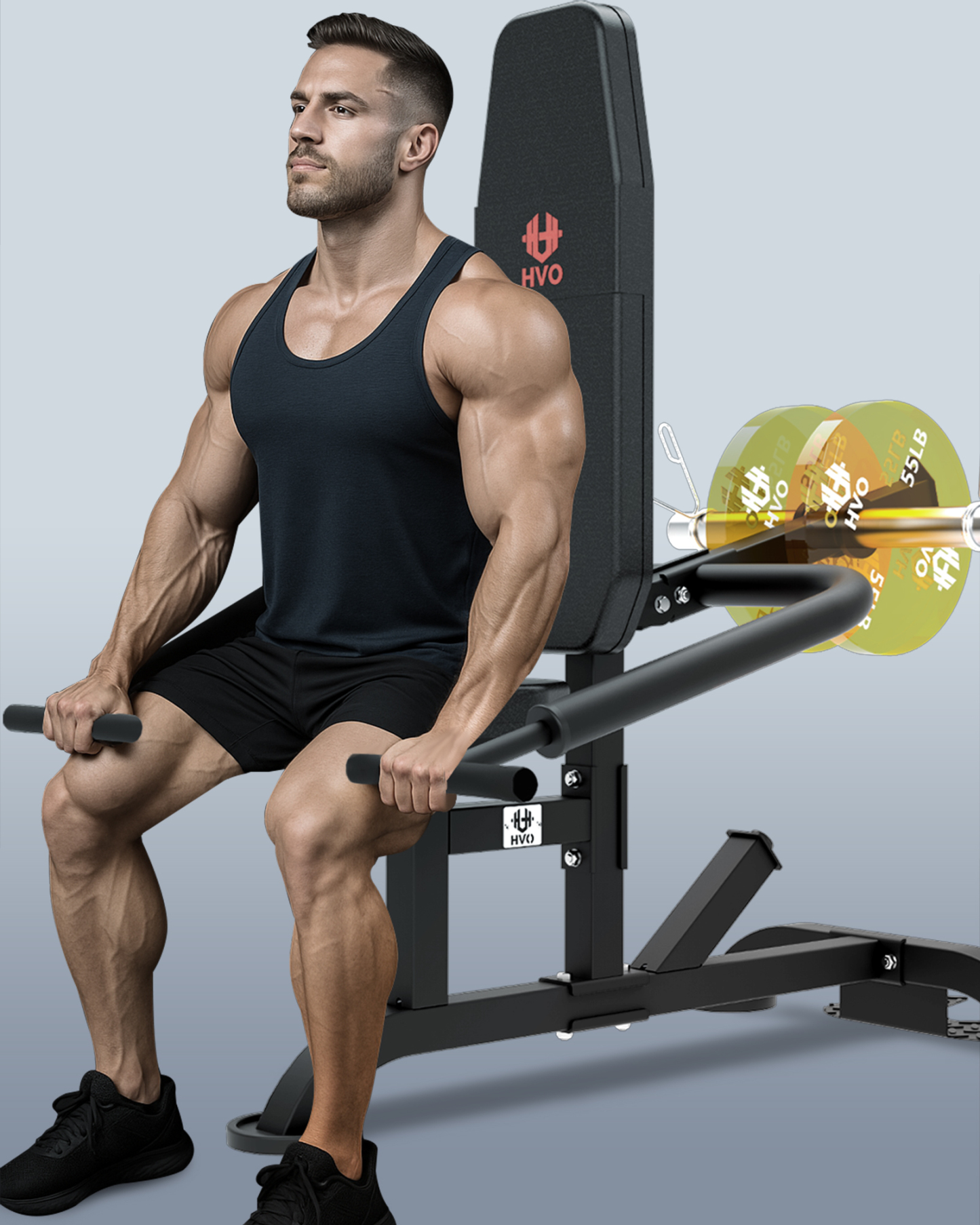 HVO Seated Dip Machine Tricep: Dip Machine Exercise for Biceps Plate Loaded UPGRADED